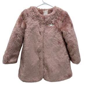 Disney Princess Pink Faux Fur Coat Disney Store Girls Size 7/8